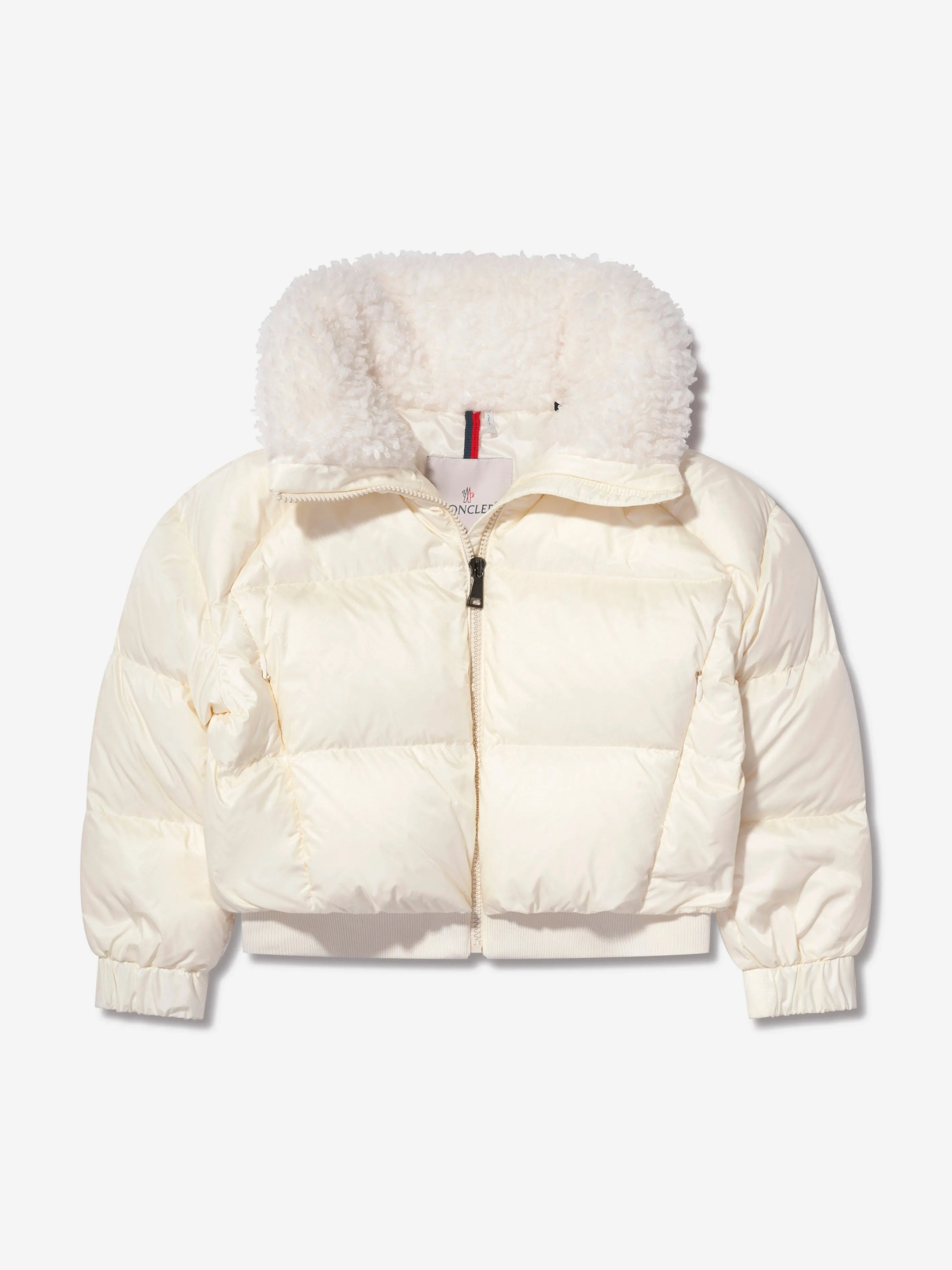 Moncler Enfant Girls Down Padded Glen Jacket in Ivory