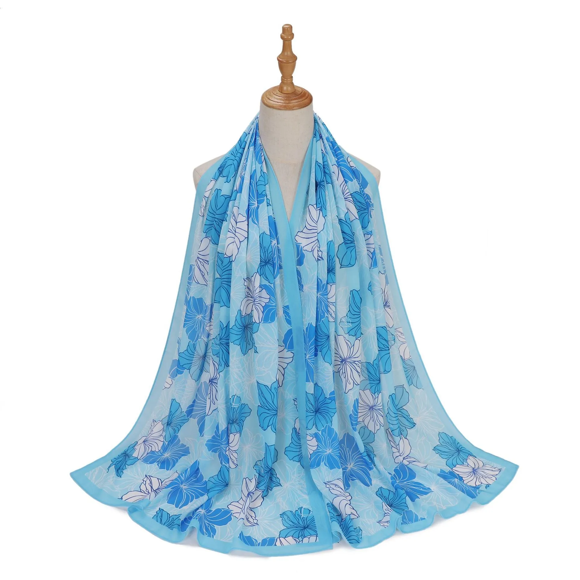 MSL333  New spring and summer pearl chiffon digital printing color scarf New spring and summer pearl chiffon digital printing color scarf