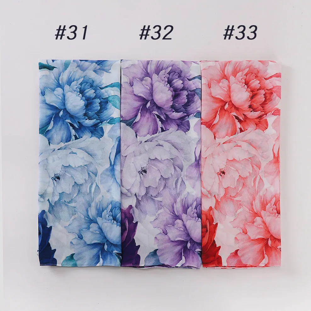 MSL333  New spring and summer pearl chiffon digital printing color scarf New spring and summer pearl chiffon digital printing color scarf