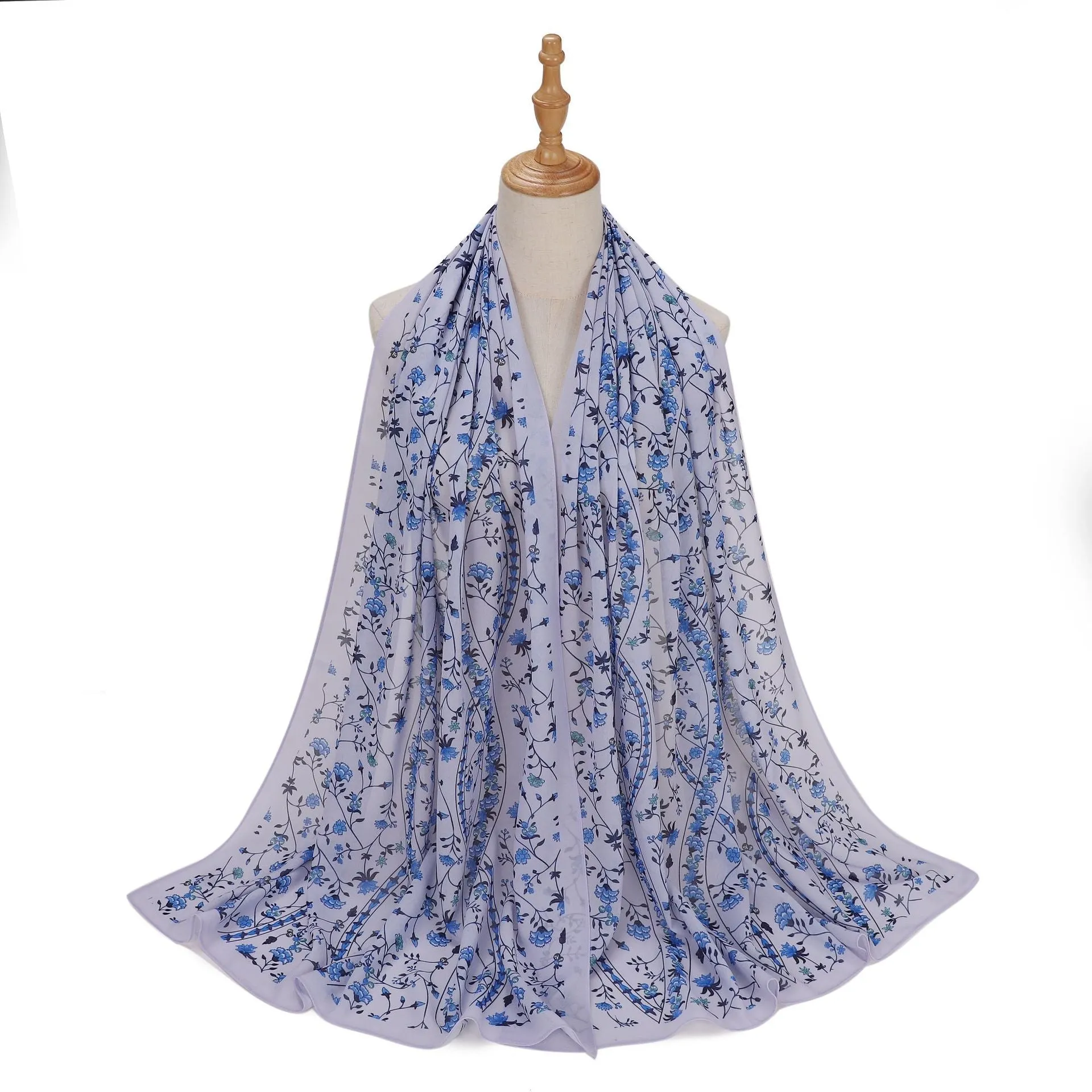 MSL333  New spring and summer pearl chiffon digital printing color scarf New spring and summer pearl chiffon digital printing color scarf