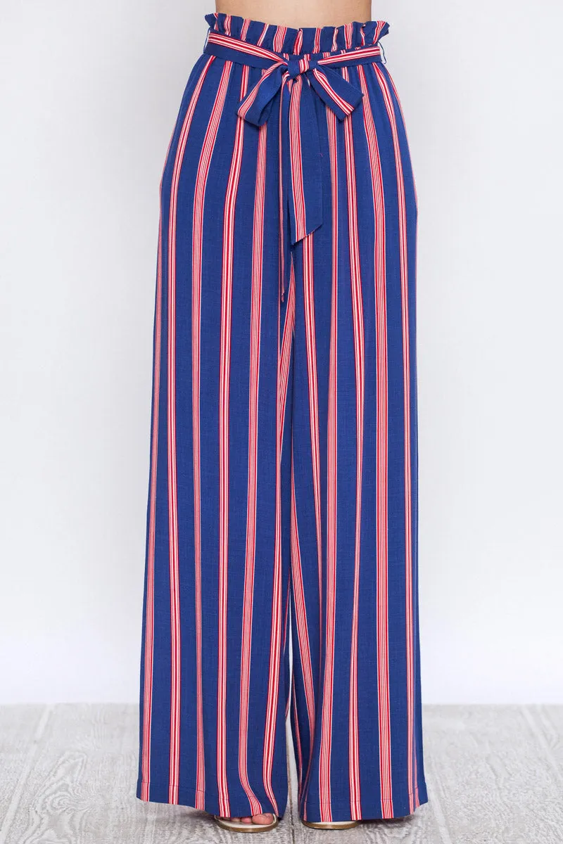 Multi-Color Striped Wide Leg Lounge Pants