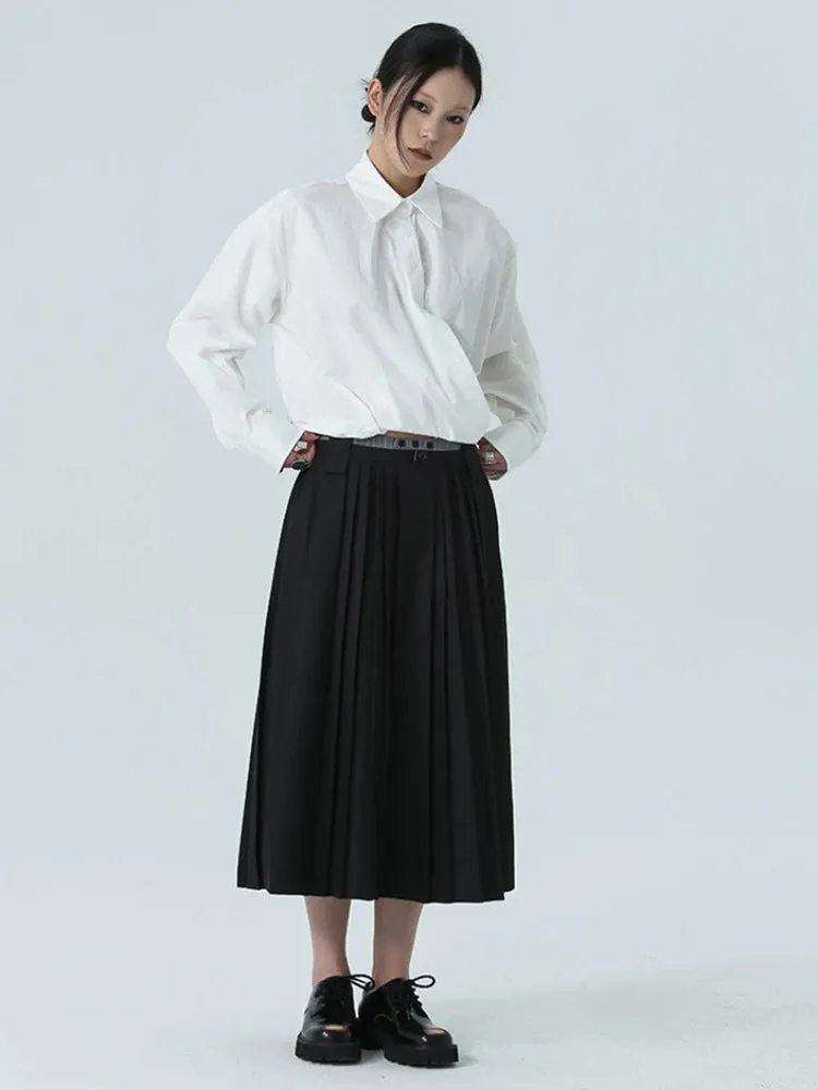 Nandeen Pleated A-line Skirt