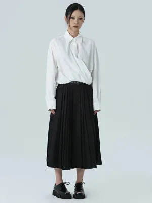 Nandeen Pleated A-line Skirt