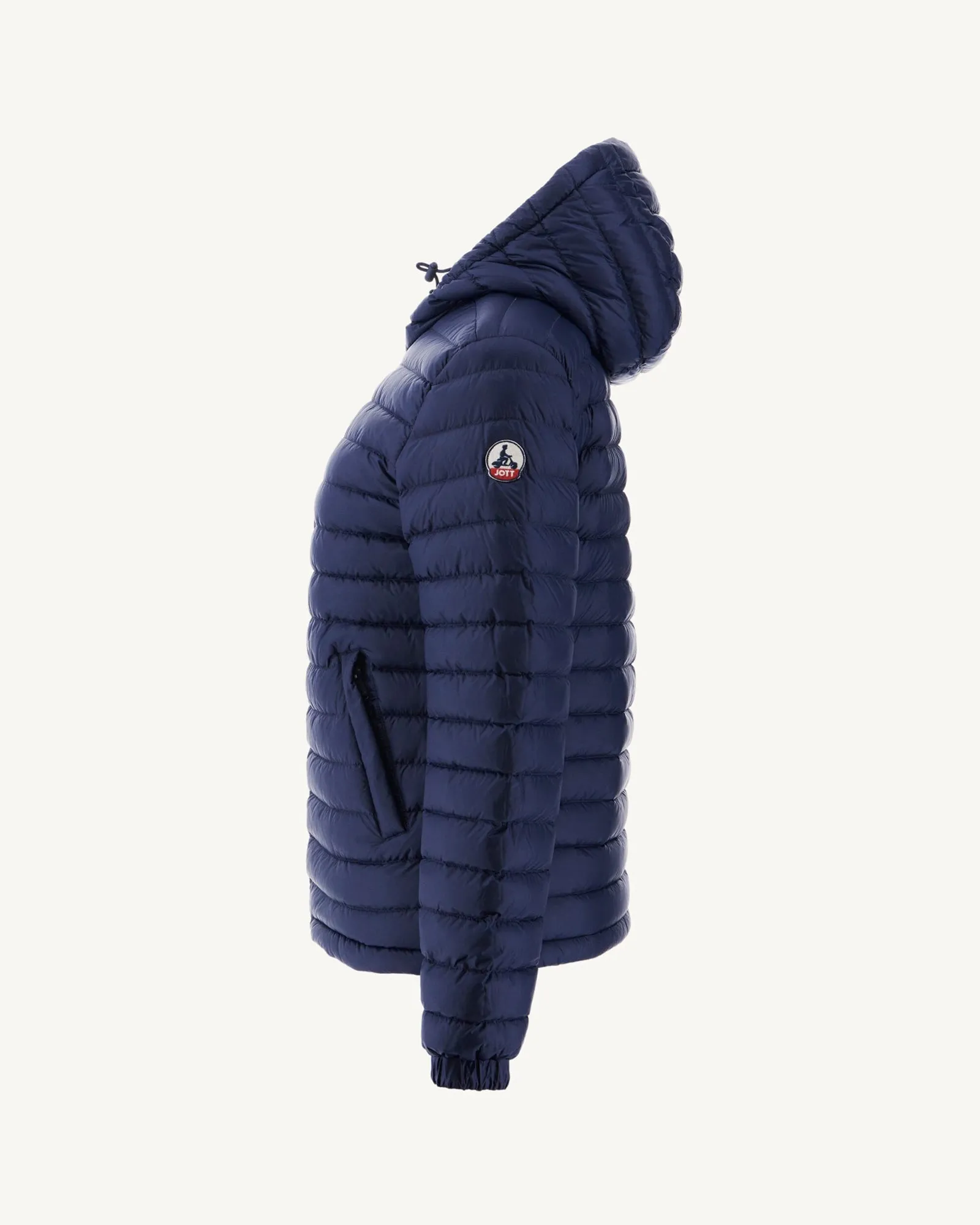 Navy Vienne reversible hooded puffer jacket