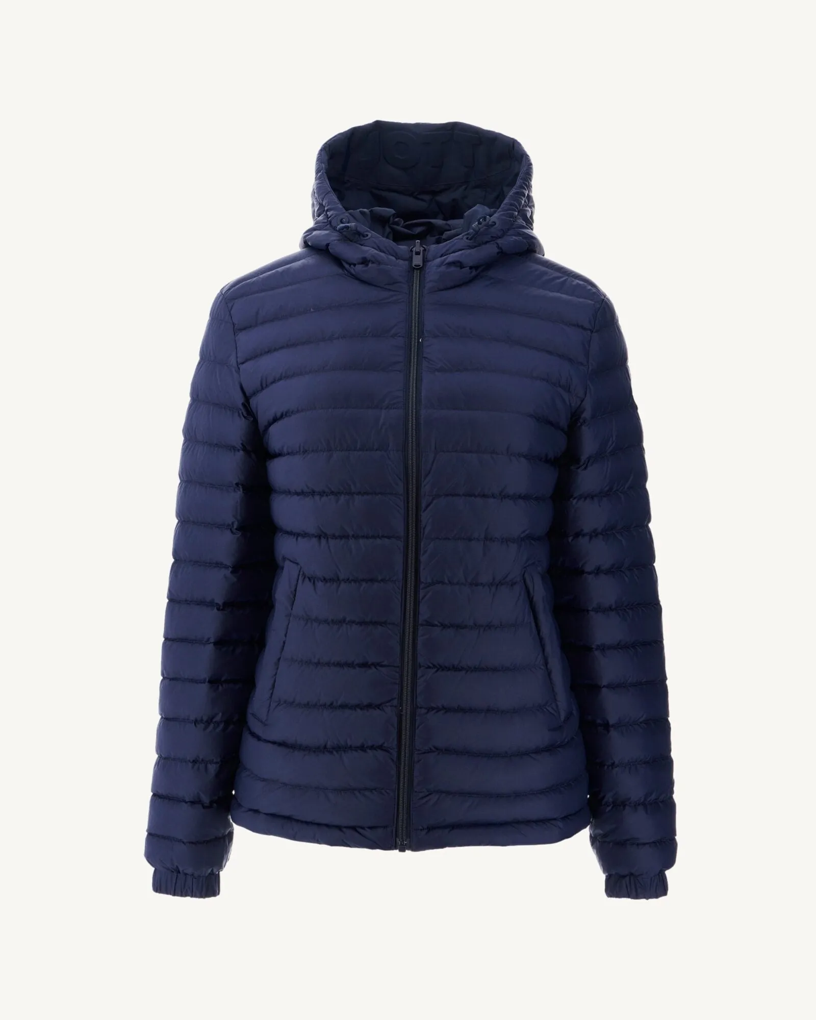 Navy Vienne reversible hooded puffer jacket