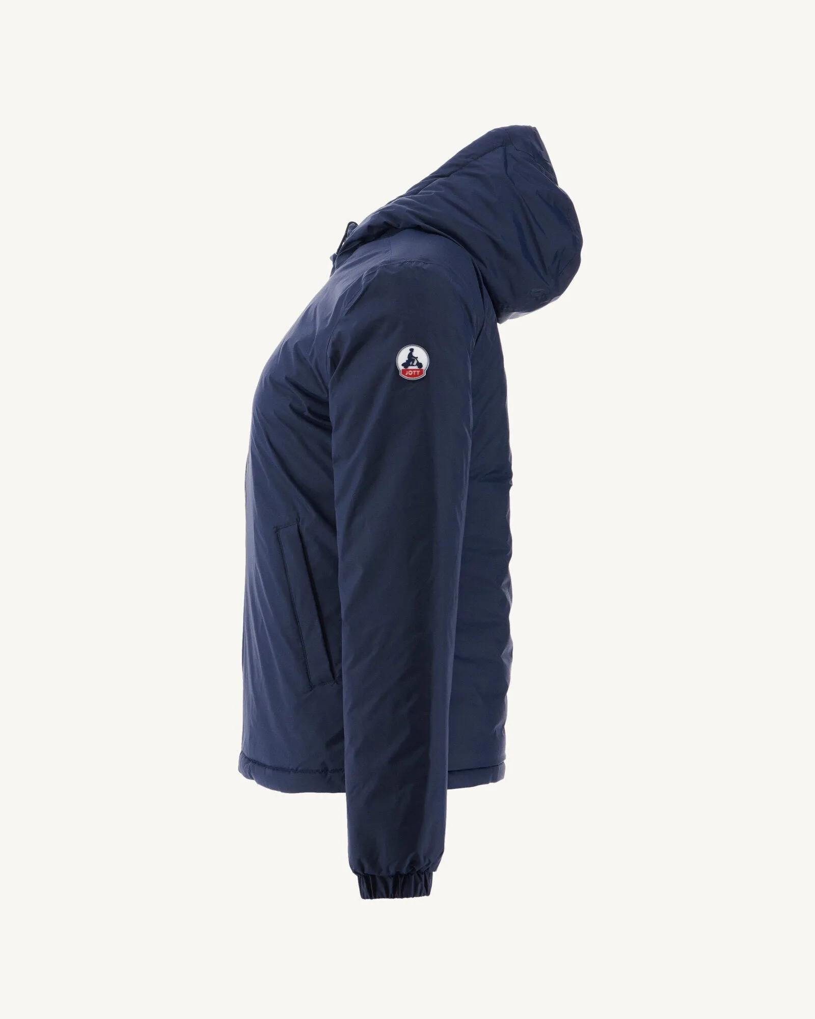 Navy Vienne reversible hooded puffer jacket