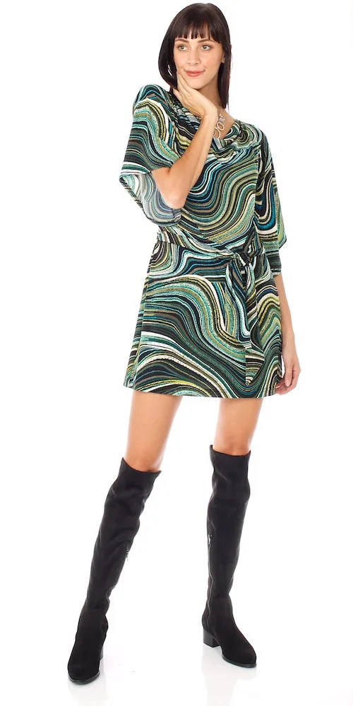 Nightfall Dress, marbled teal