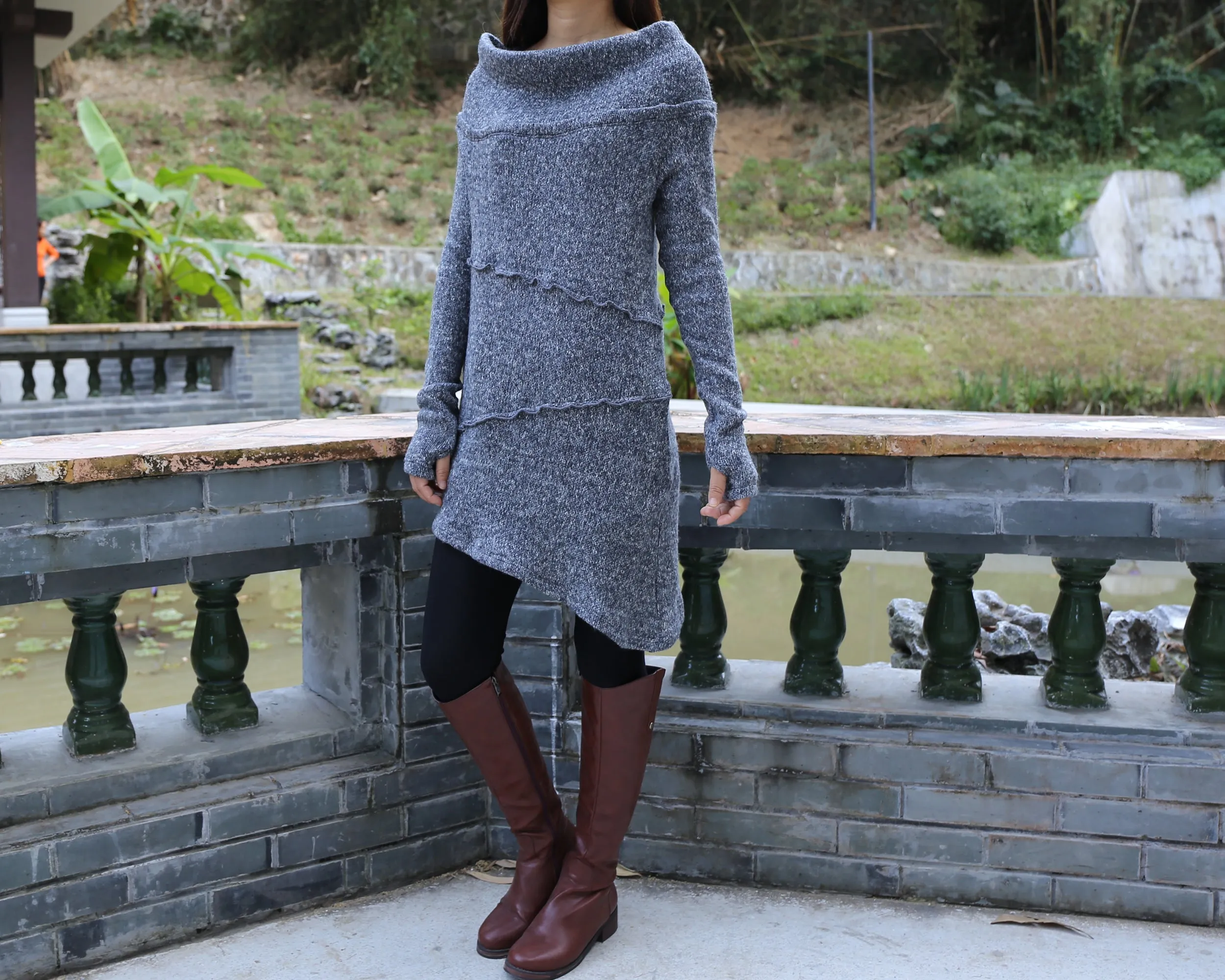 off shoulder sweaters, Cowl neck sweater, tunic dress, Pullover sweater, oversized sweaters with thumb holes, long sweaters (Y1112)