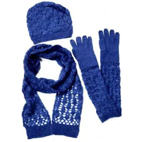 Open Knit Crochet Set - Royal Blue