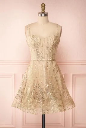 Ophelie Or | Gold A-Line Dress