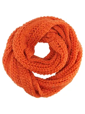 Orange Simple Chunky Knit Unisex Winter Infinity Scarf