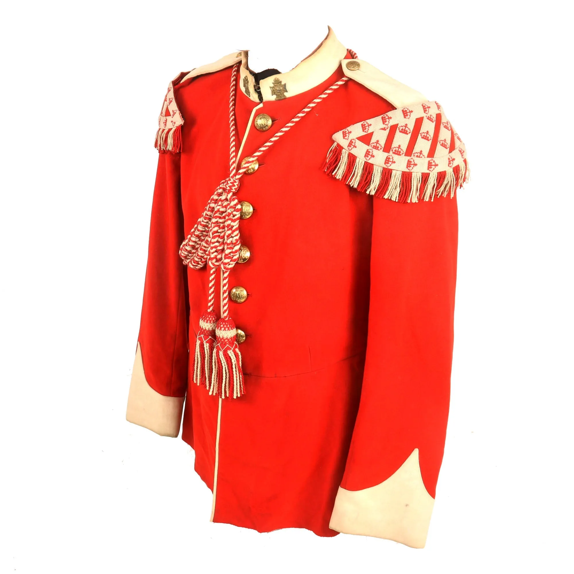 Original Pre WWII Era Named Canadian Fusiliers Mont-Royal Bandsman Scarlet Uniform Set With Matching Trousers - “Corporal R. Goyer”