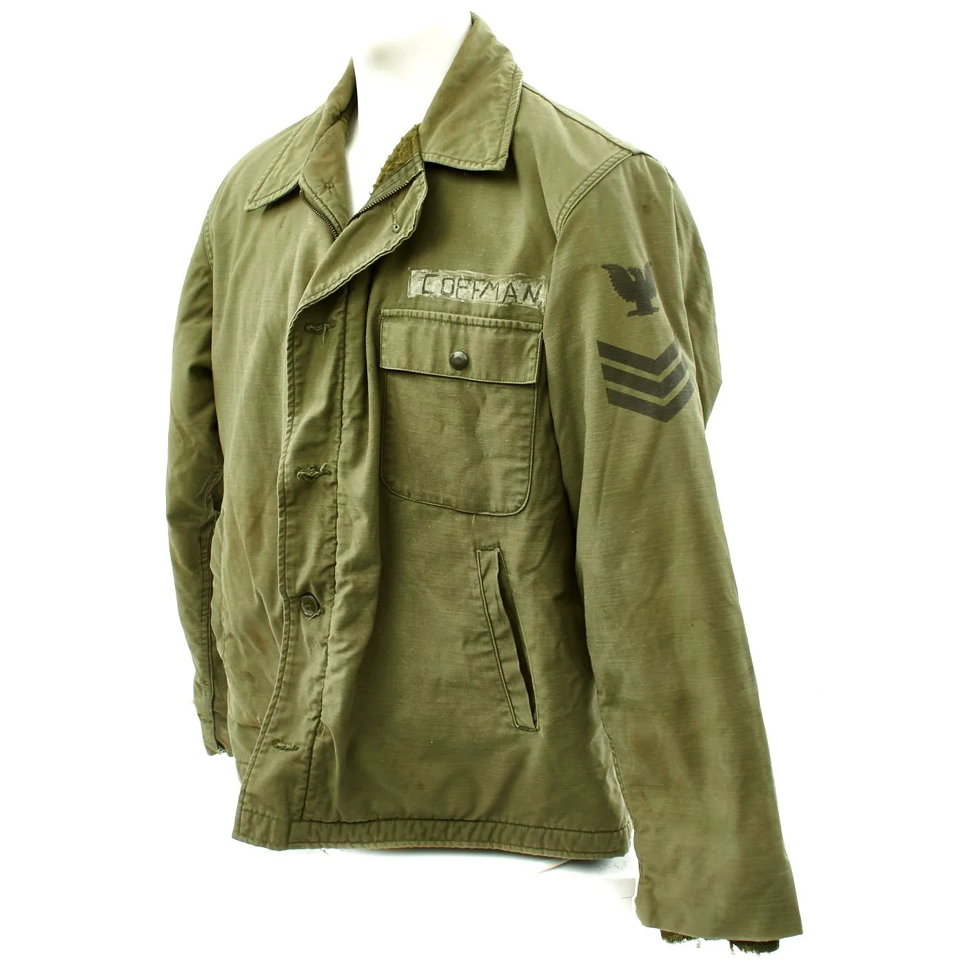 Original U.S. Vietnam War Strike Fighter Squadron 213 Named Navy A2 Deck Jacket - Size 42