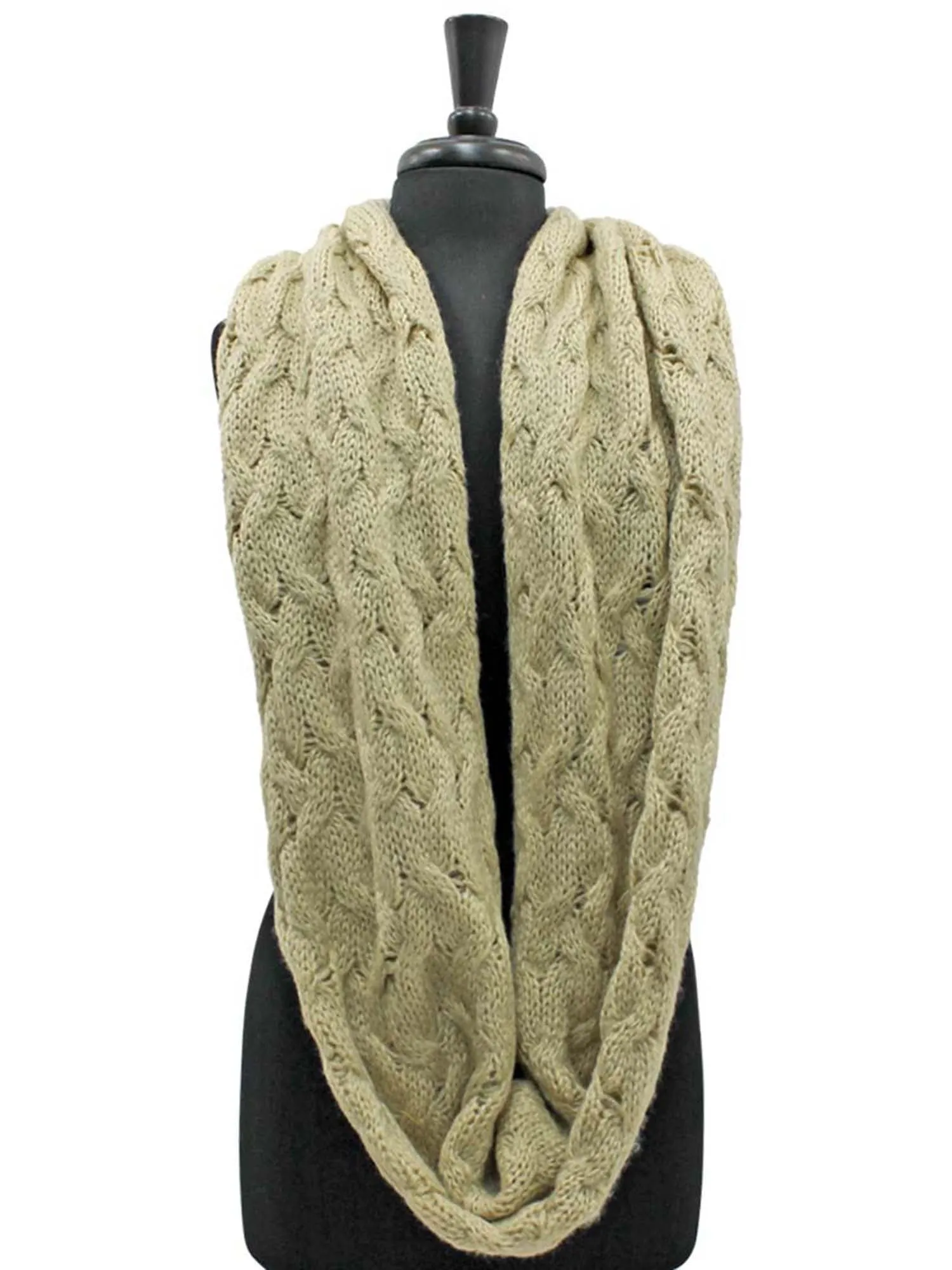 Oversize Chunky Cable Knit Unisex Infinity Scarf