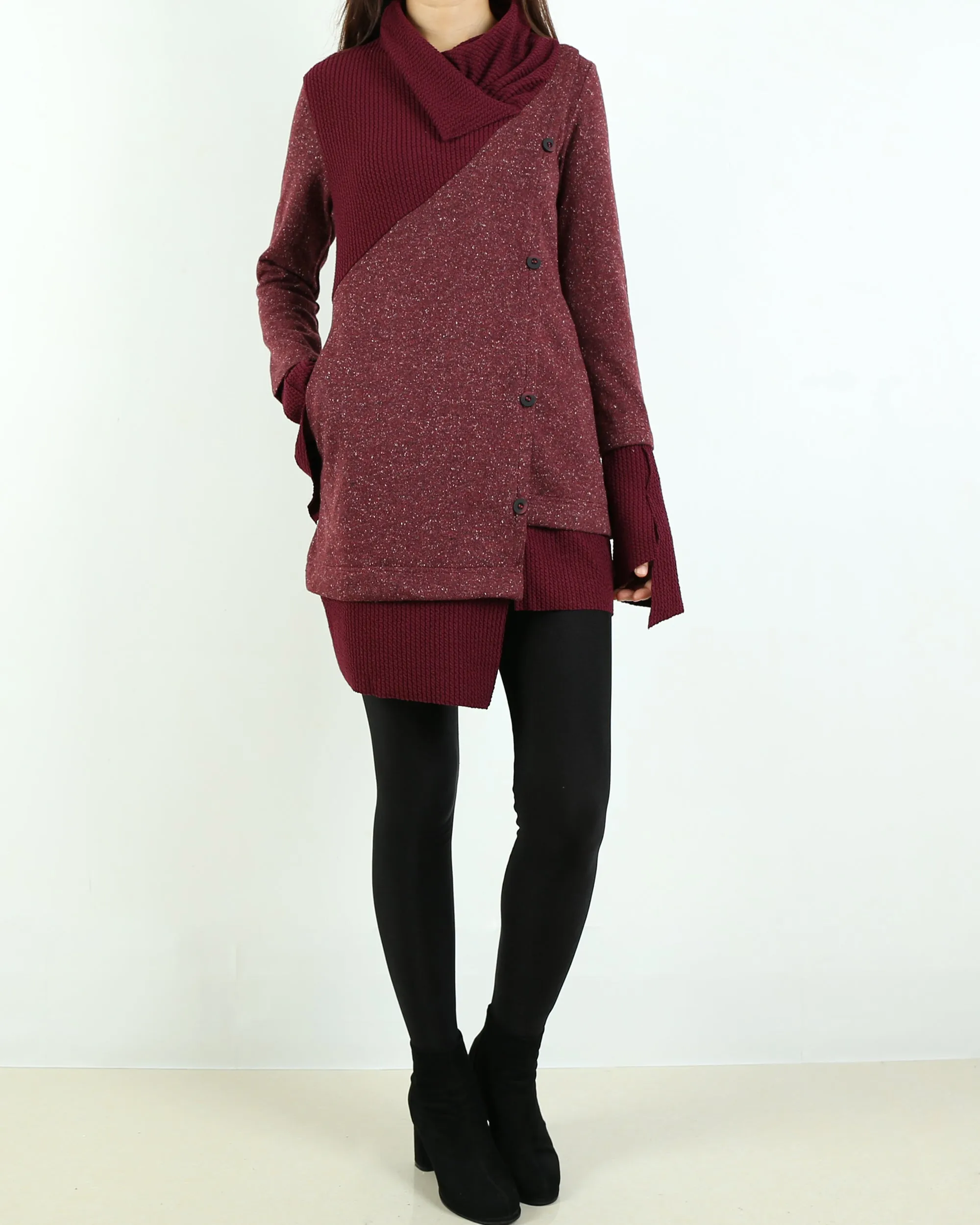 oversize sweater/ knit sweater tunic dress/plus size tunic dress/casual customized tunic top/pullover sweater(Y1673)