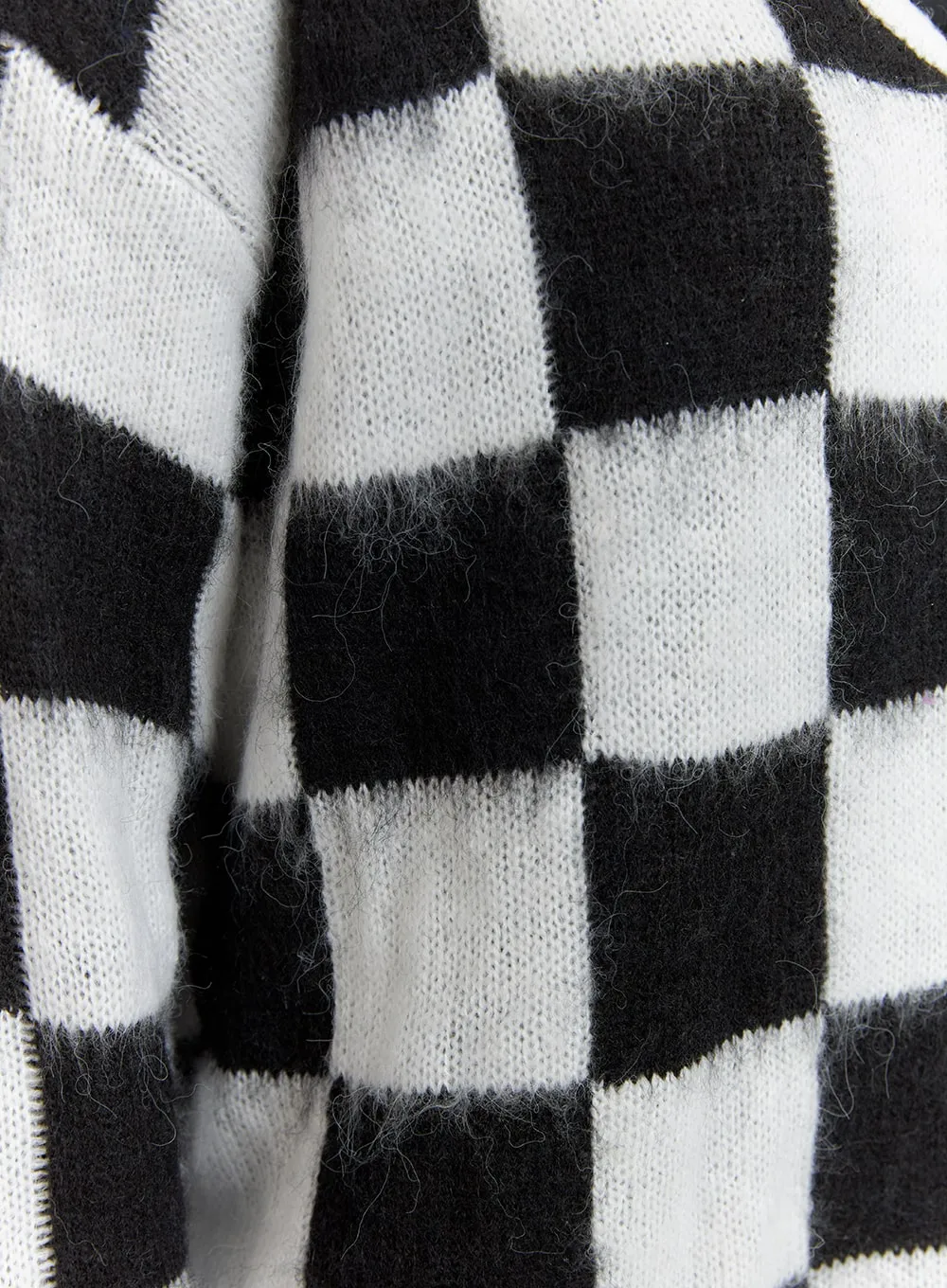 Oversized Checkered Cardigan CF427