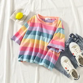 Pastel Rainbow Striped T-Shirt