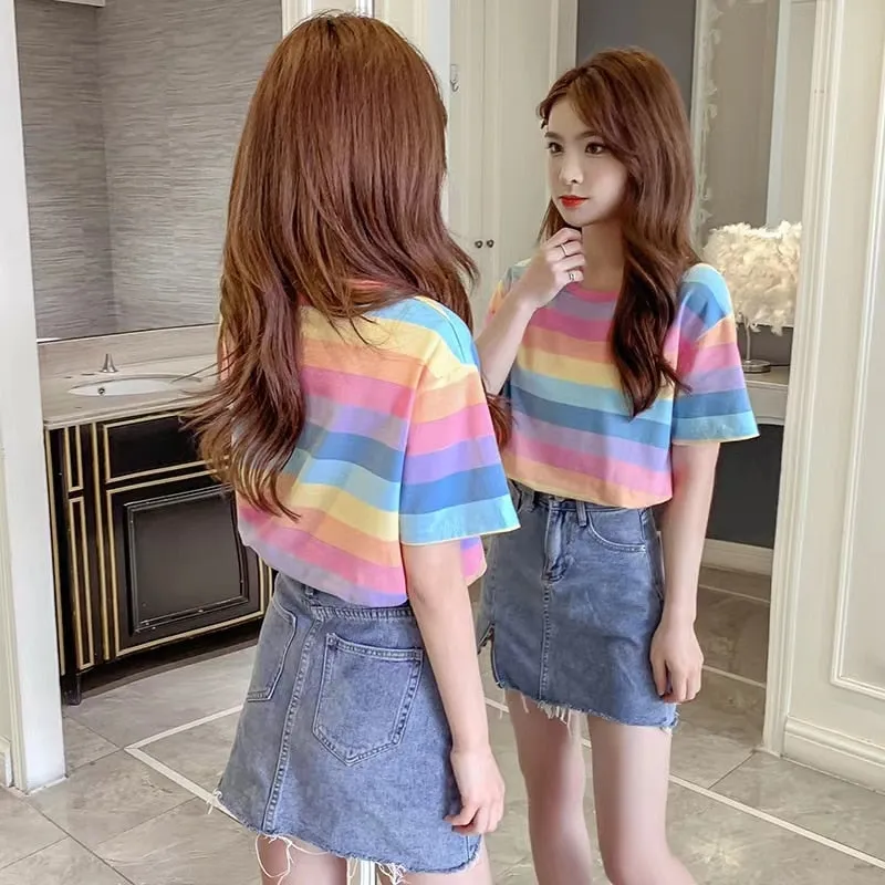 Pastel Rainbow Striped T-Shirt