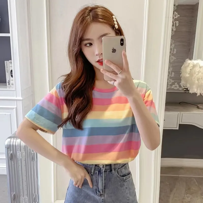 Pastel Rainbow Striped T-Shirt