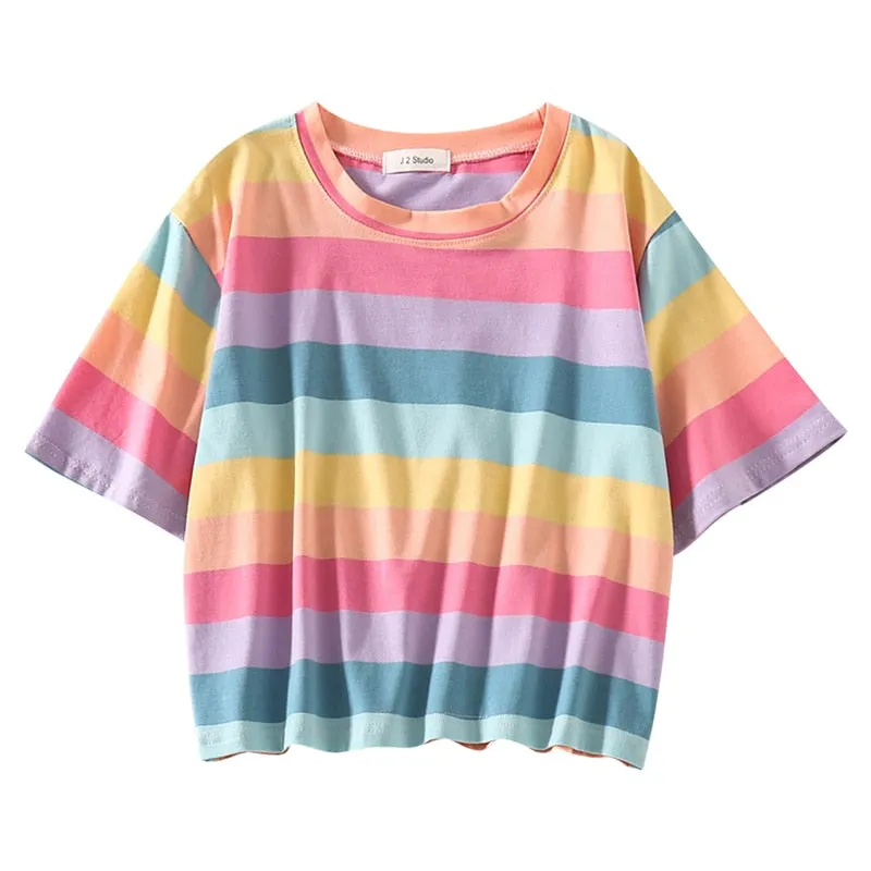 Pastel Rainbow Striped T-Shirt