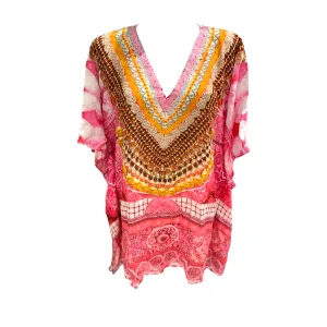 Pink Kyra Viscose Silk Embellished Top