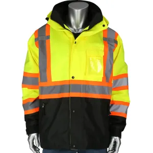 PIP 333-1772-LY/4X 3-in-1 Class 3 Ripstop Two-Tone Jacket with Removable Grid Fleece Inner Jacket