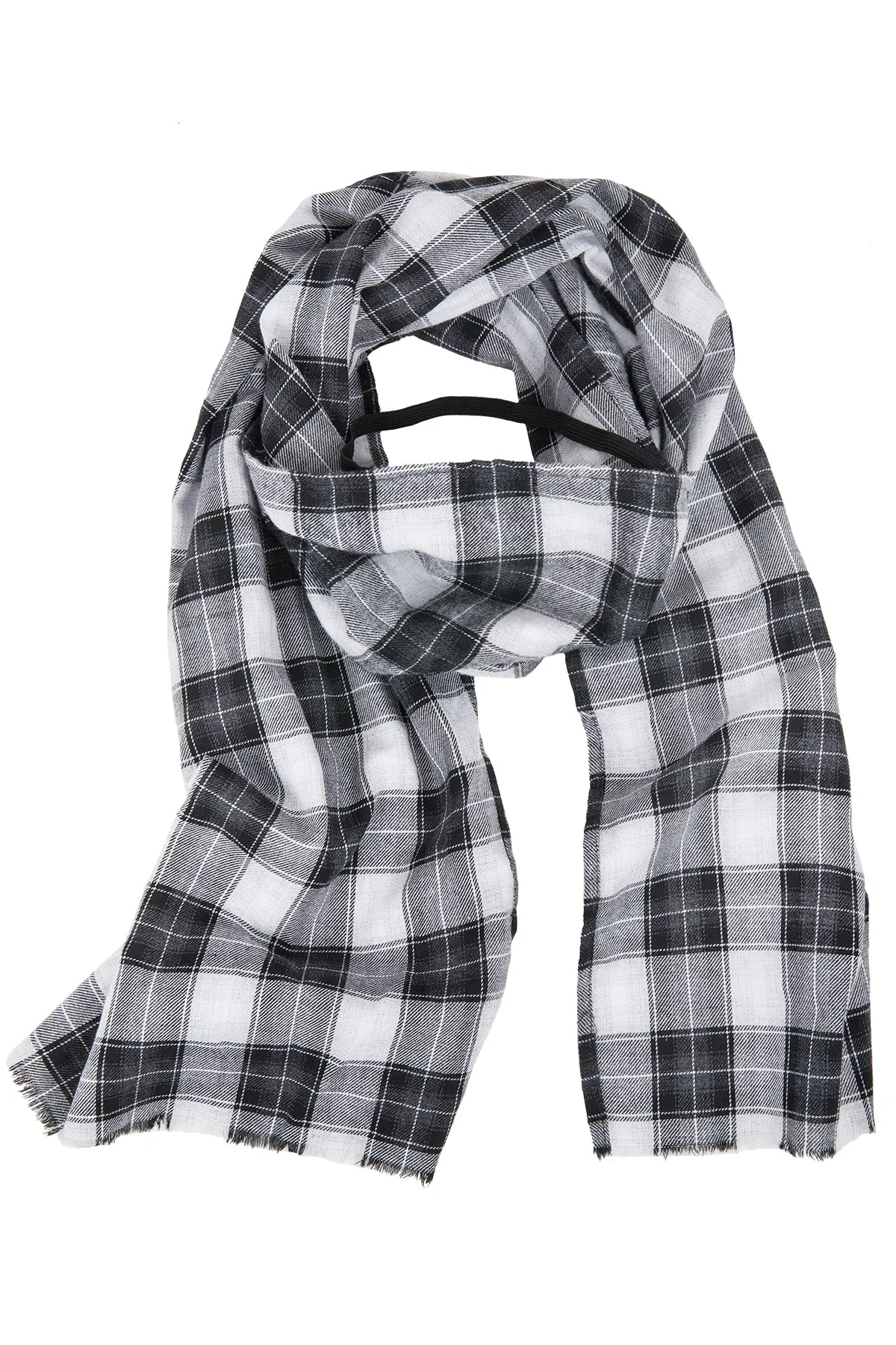 Plaid Scarves with Hidden Pocket