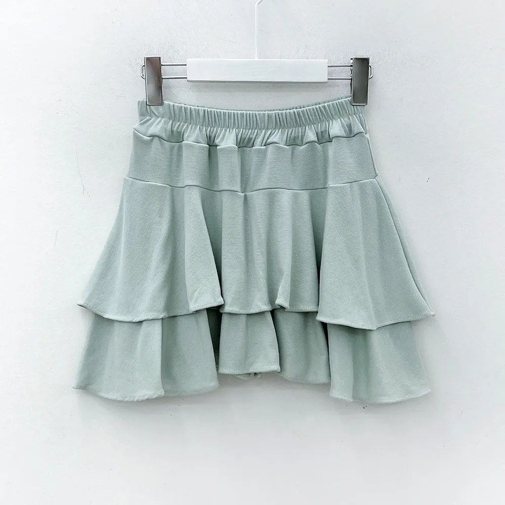 Pleated Mini Skirt with Elastic Waist IM12