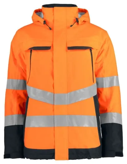 Projob 6441 High Visibility Waterproof Work Jacket padded and functionaL