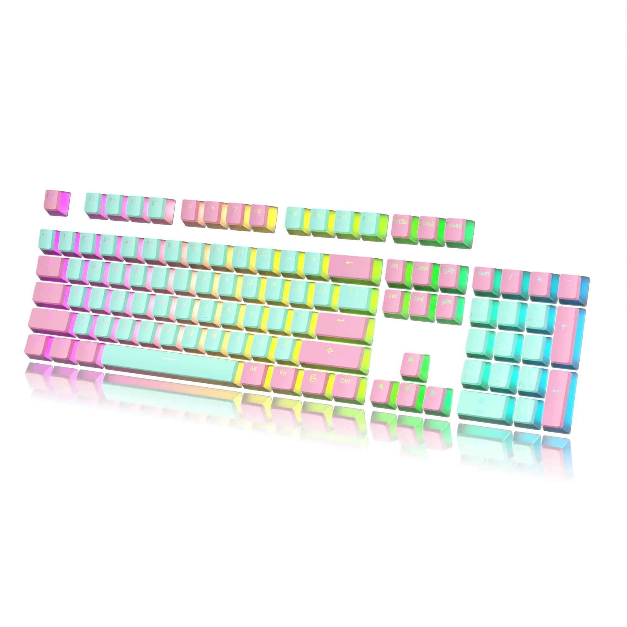 Pudding Keycaps Set  Doubleshot Pbt Keycap Set  Full 108 Oem Profile Key Set