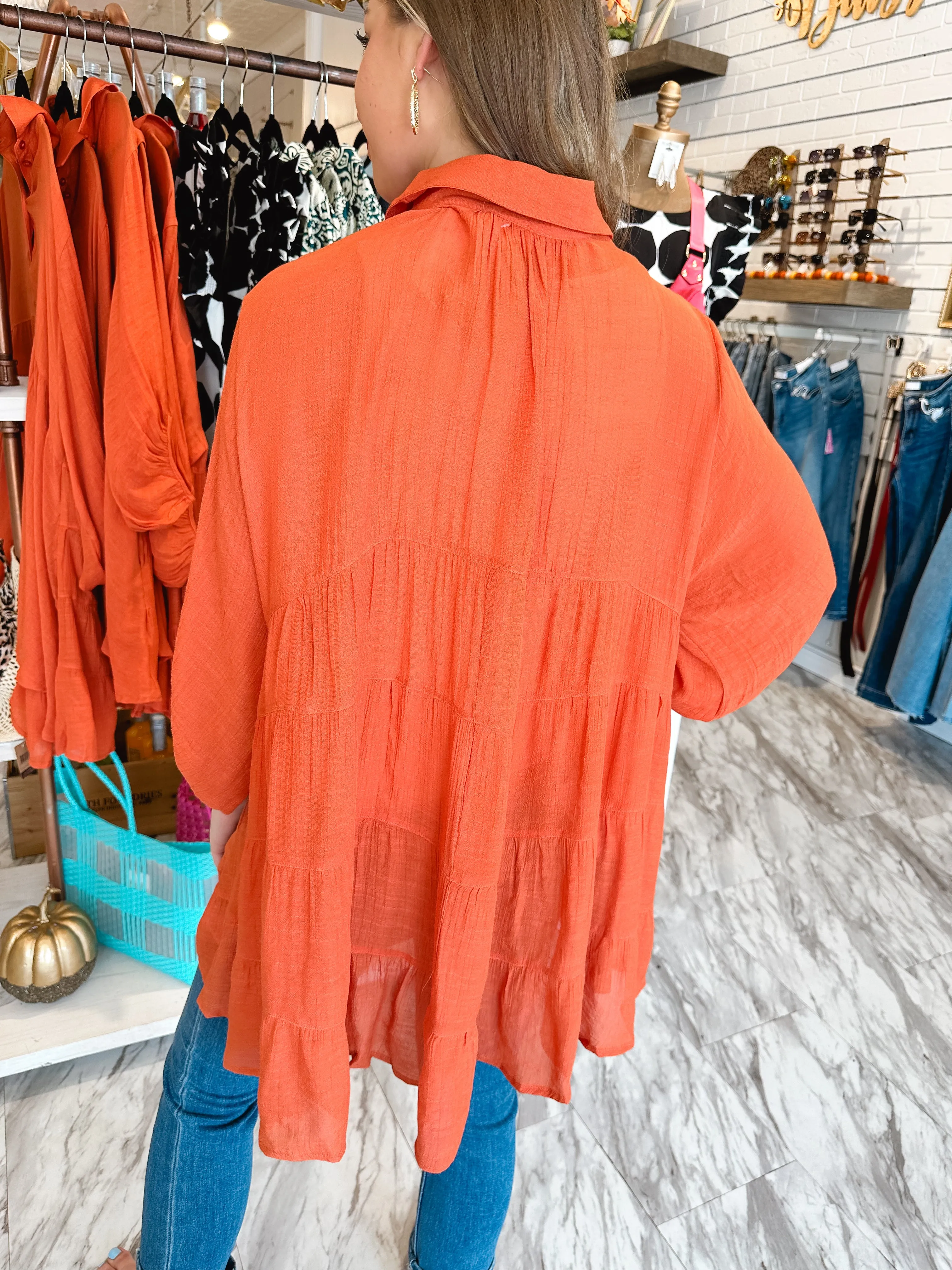 Pumpkin Season Tiered Tunic Top