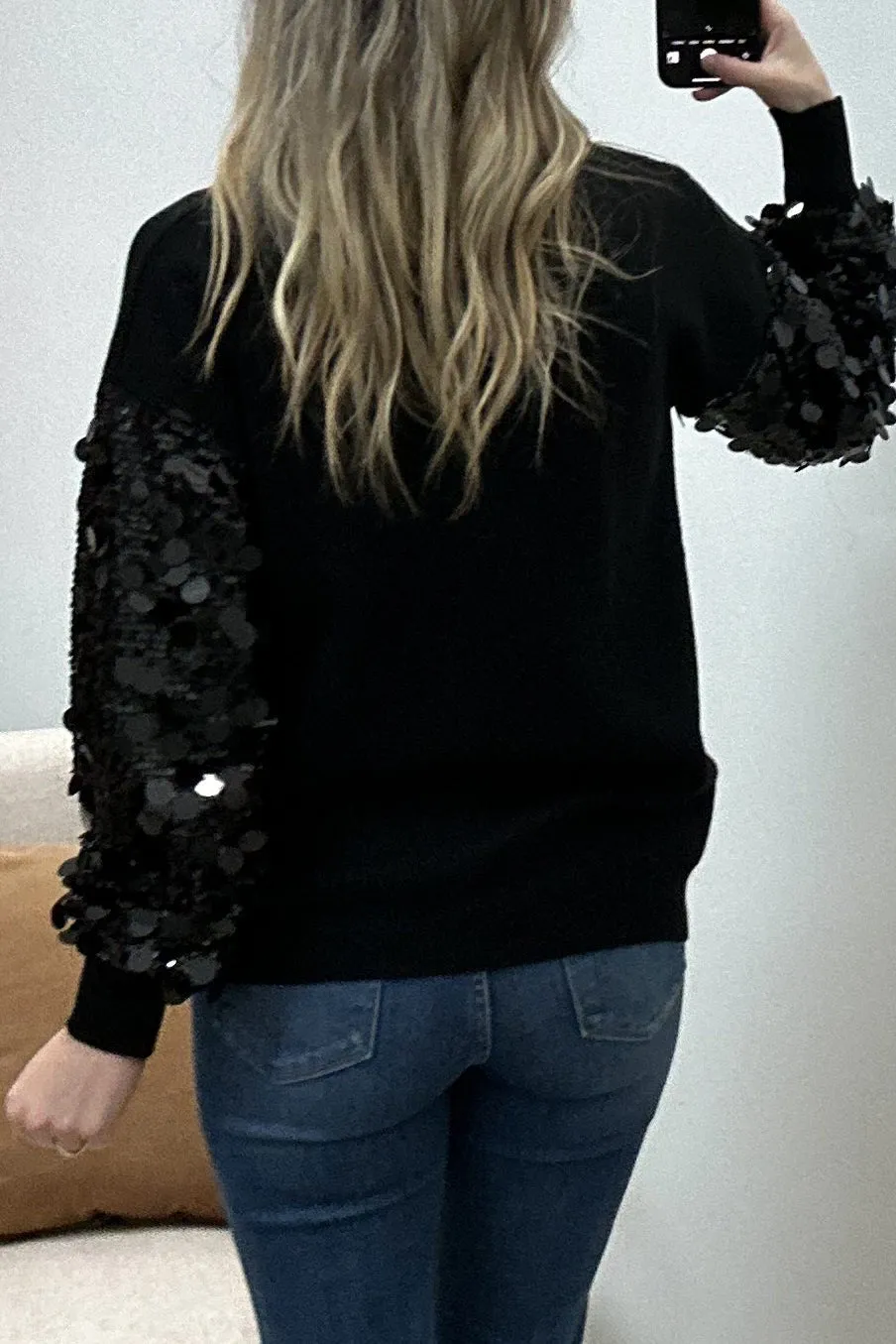 "Shimmering Delight" Sweater (Black)