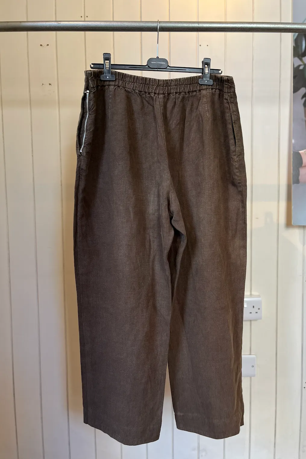 Re-Wear Oska Brown Linen Wide Leg Trousers