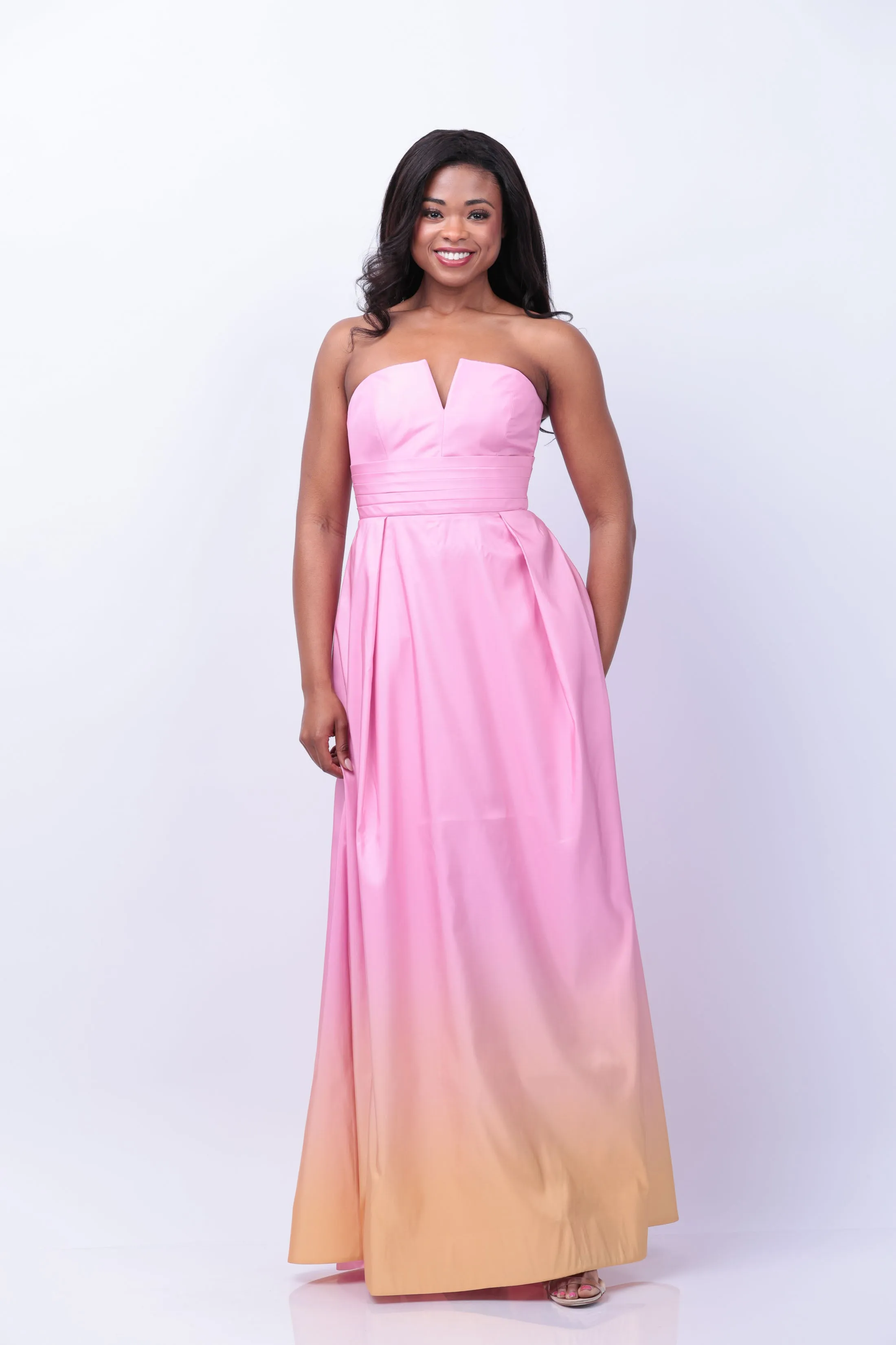 Rebecca Vallance Bambina Gown in Pink/Yellow