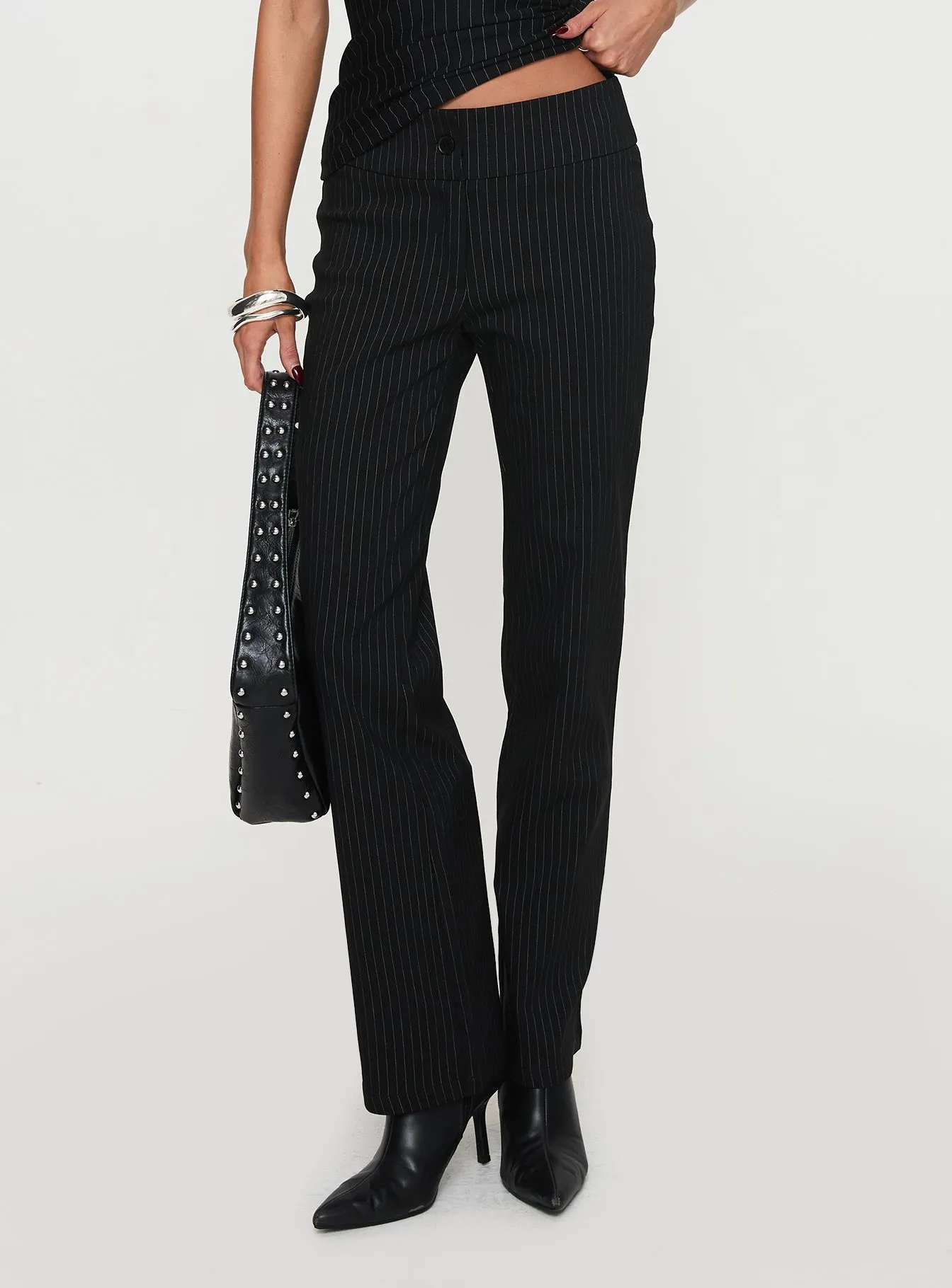 Reide Pants Black Pinstripe