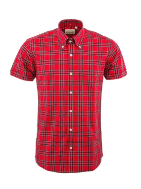 Relco New Red Tartan Check Short Sleeve Shirt