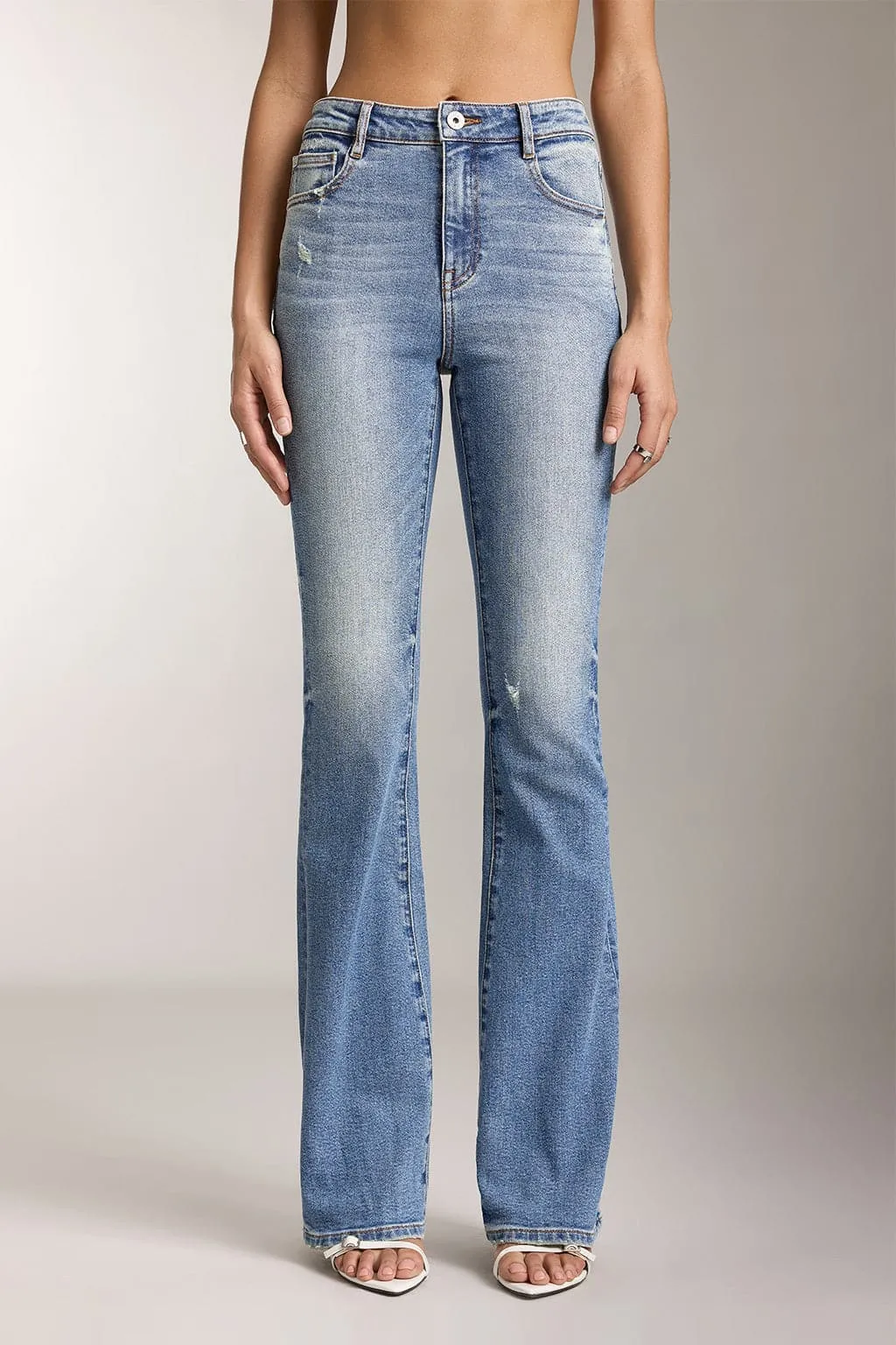 Retro Washed Flared Jeans