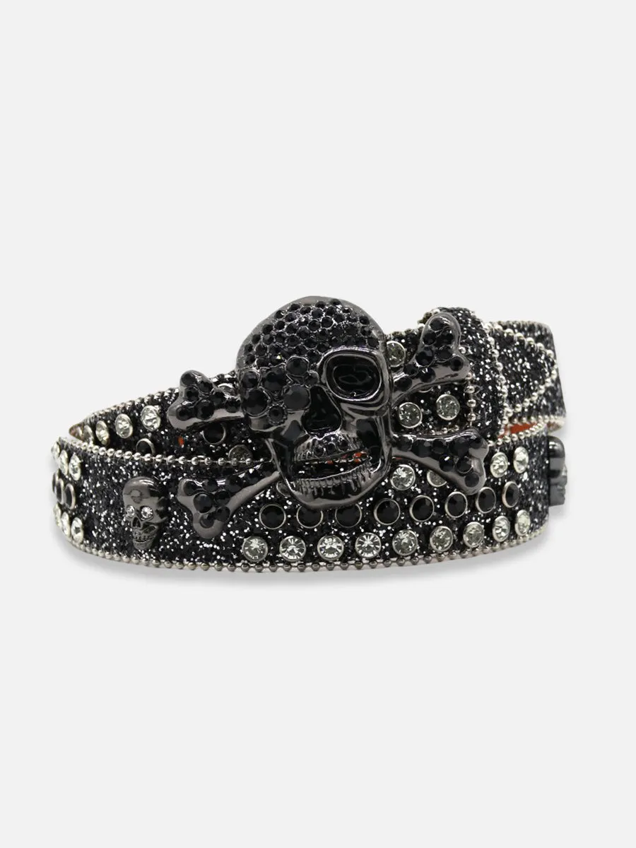 Rhinestone Skull Belt