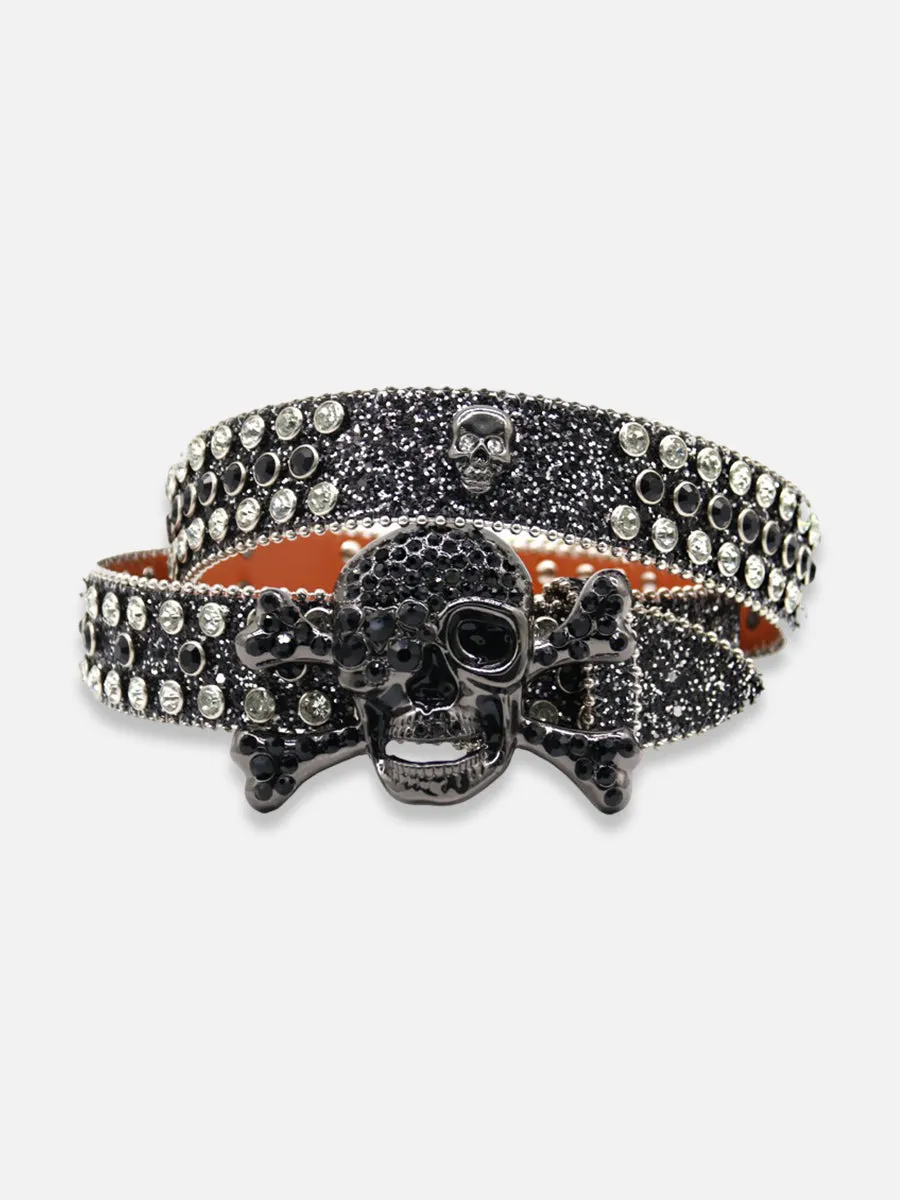 Rhinestone Skull Belt