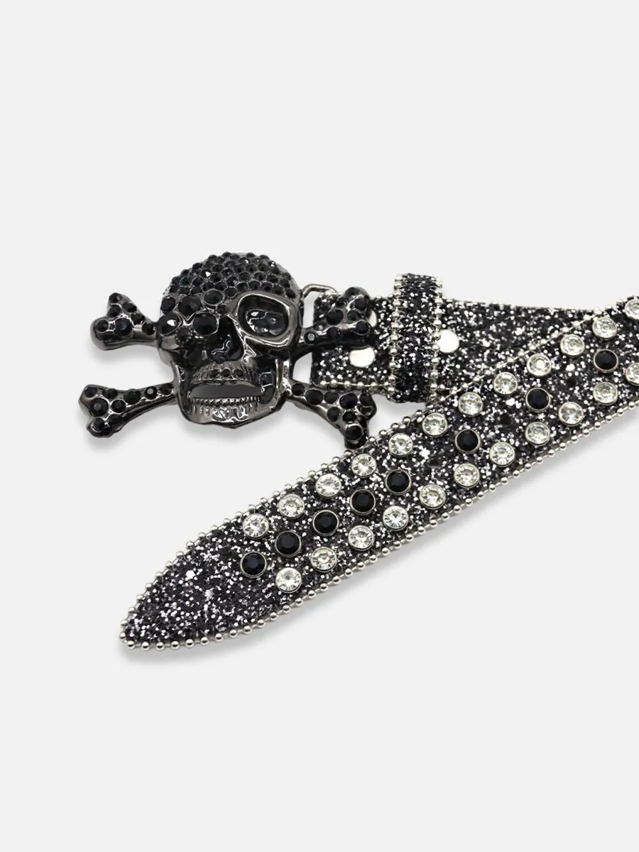 Rhinestone Skull Belt