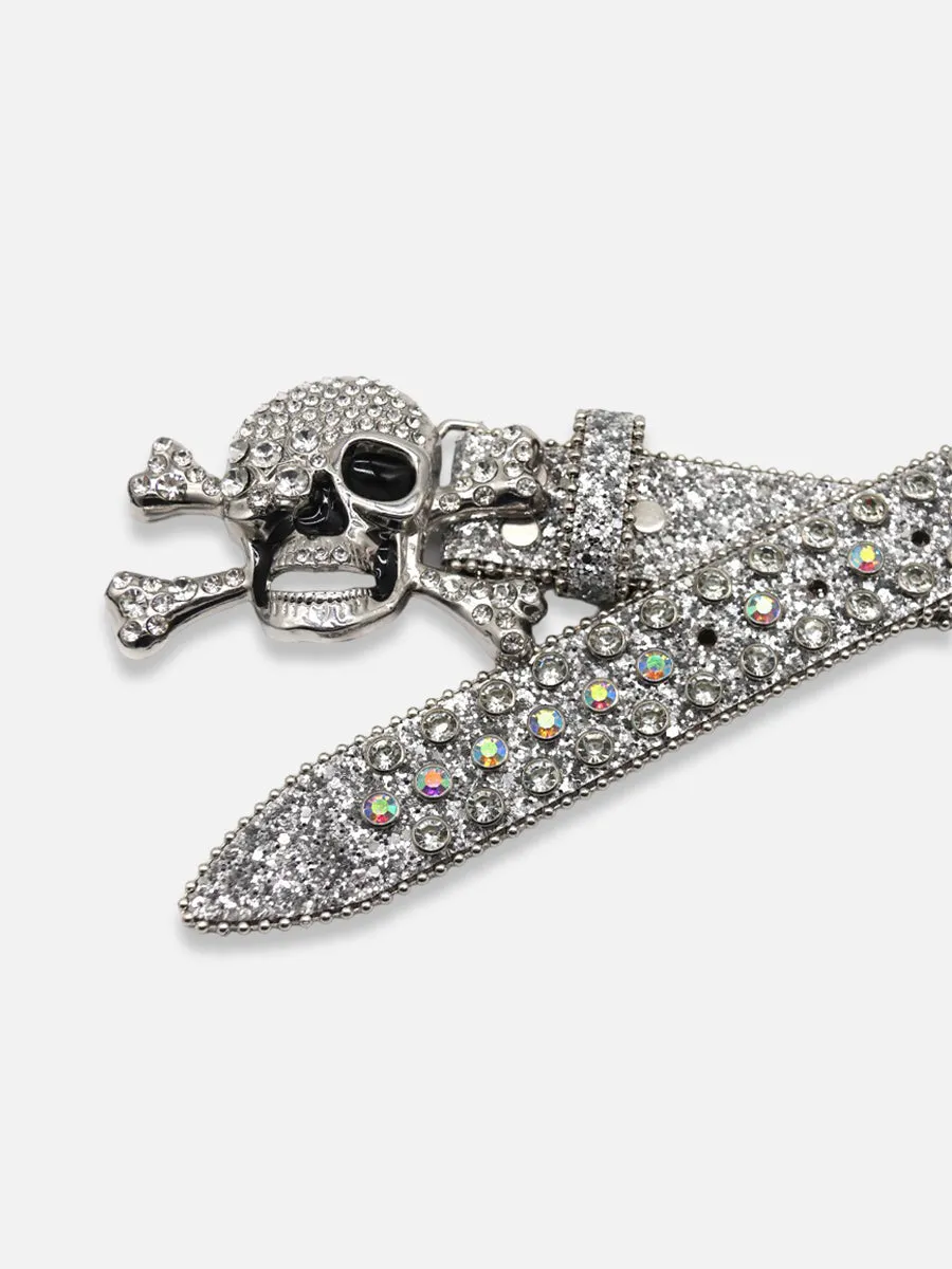 Rhinestone Skull Belt