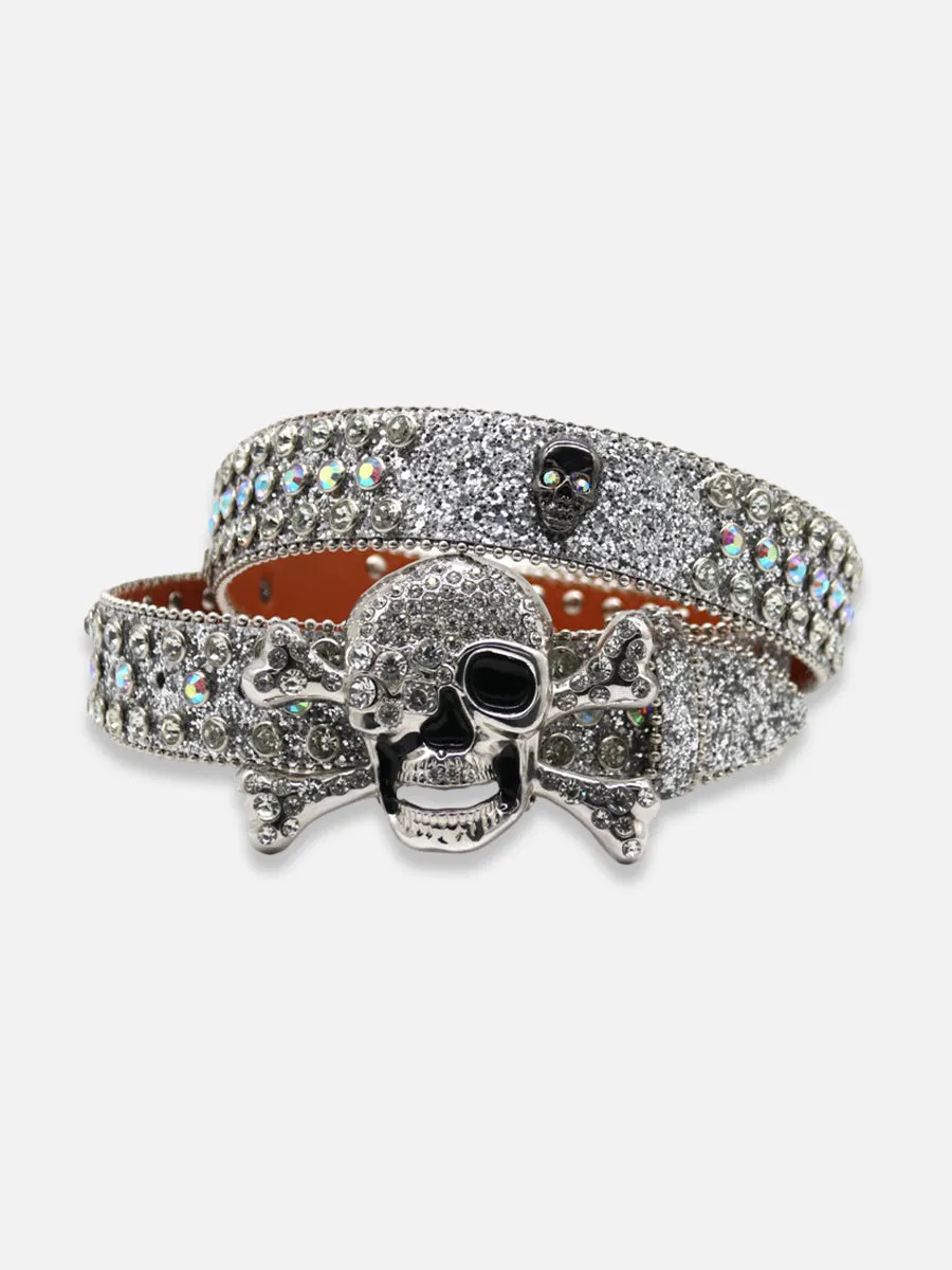 Rhinestone Skull Belt