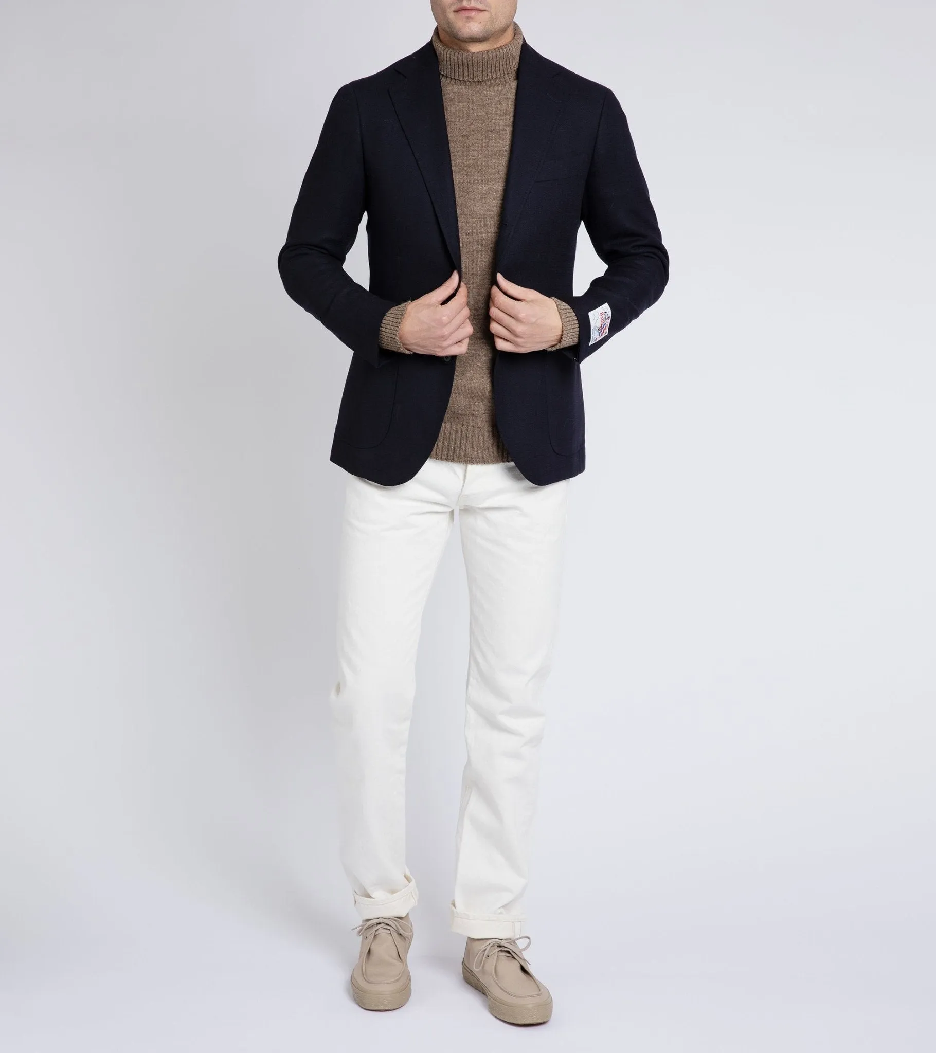 Ring Jacket Wool Mesh Balloon Jacket: Navy