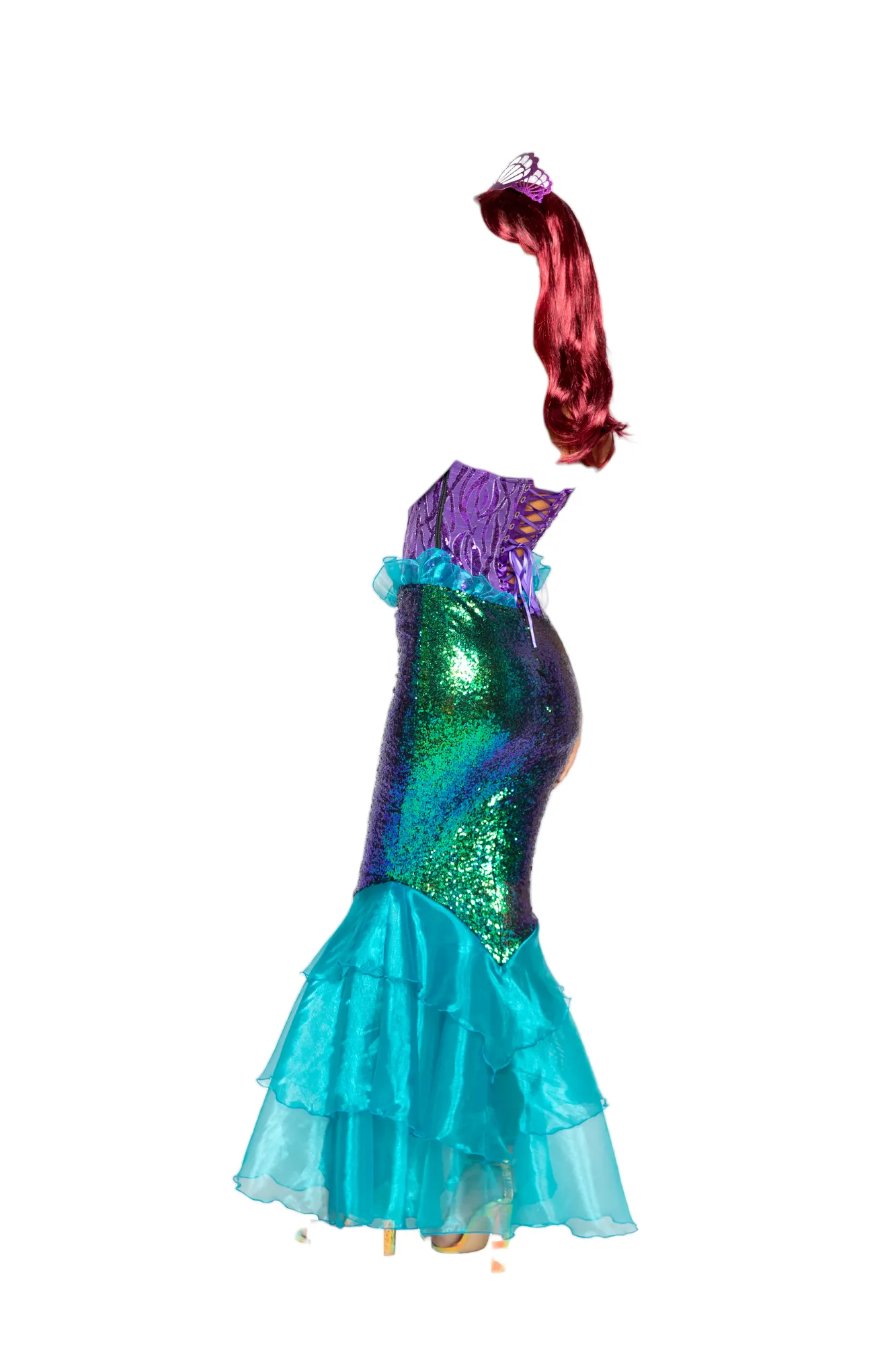 Roma Costume 3 PC Majestic Mermaid Corset & Sequin Skirt Purple/Aqua