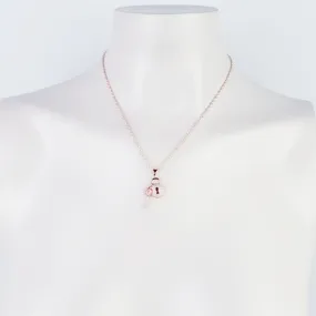 Rose Gold Lock & Key Necklace. Discreet Day Collar for BDSM Submissive