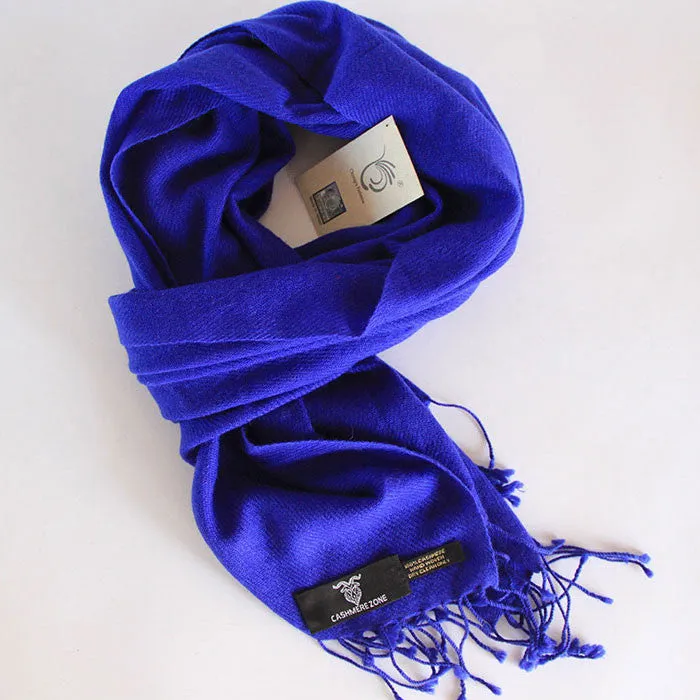 Royal Blue Pure Cashmere Scarf