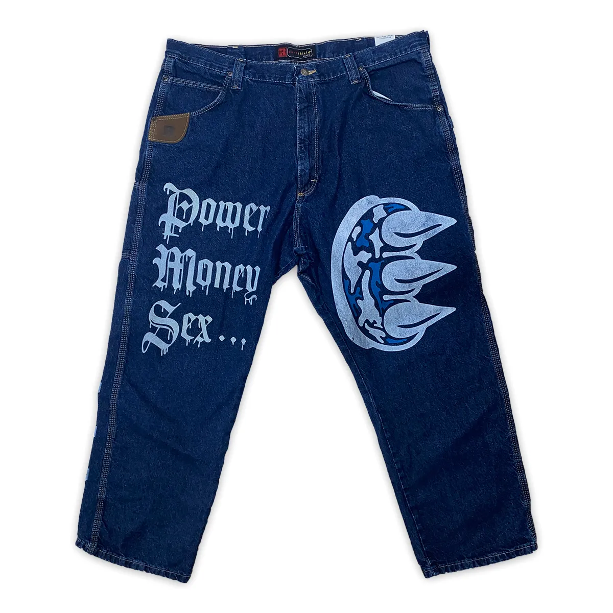 SCREEN PRINTED CLAW PMS DENIM WORK JEANS