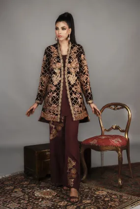 Shamaeel - TRE-06 - Velvet and Khaddi Silk - 3 Piece