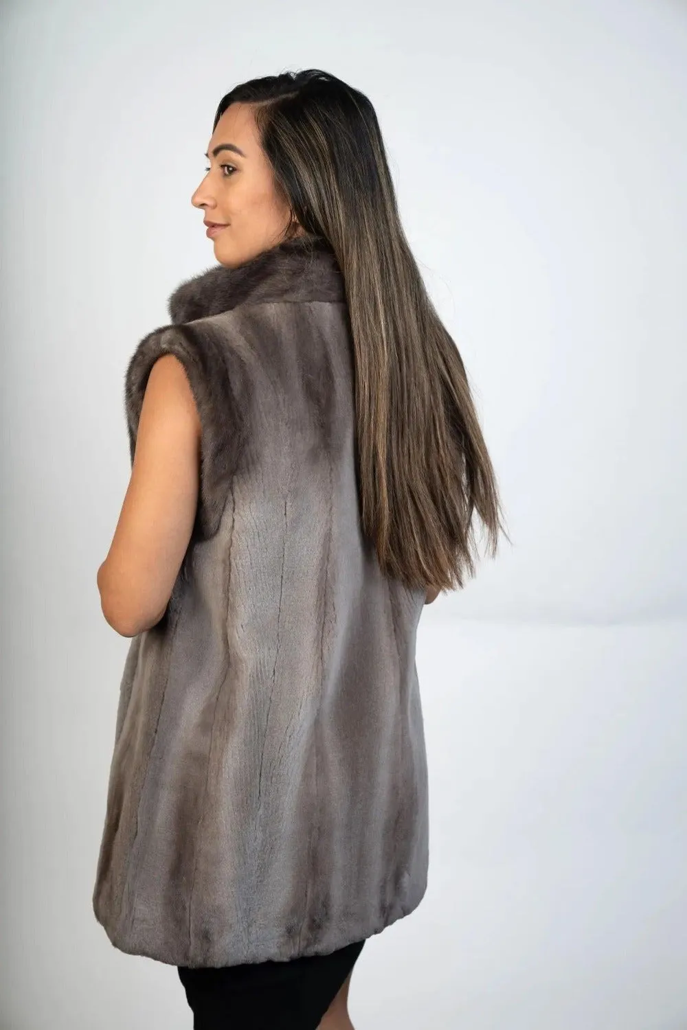 Sheared Vest Reversible to Leather