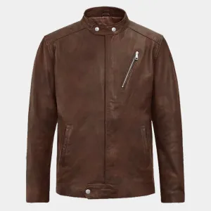 Shop Best Genuine Quality Of Moto Road Spanish Brown Boys Biker Leather Jacket